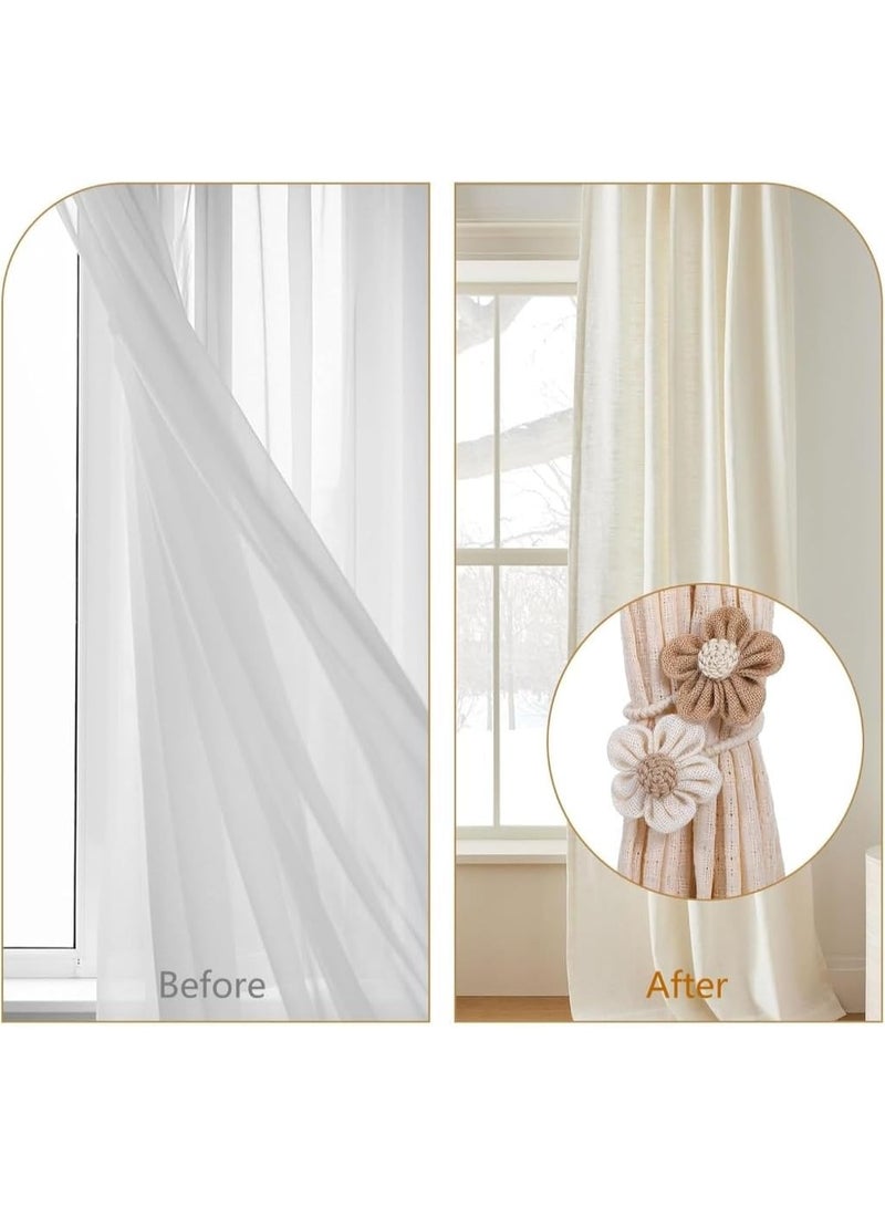 jaexest 2-Pack Decorative Sunflower Curtain Tie Backs | Adjustable Rope Holders for Window Curtains & Home Decor - Image 4